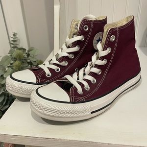 High Top Converse- Burgundy BRAND NEW